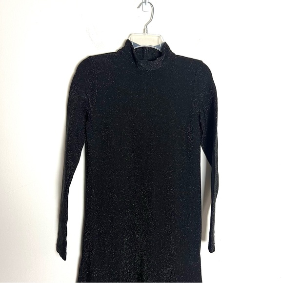 Ganni Baxter Glitter High Neck Midi Fit and Flare Dress - Picture 6 of 11